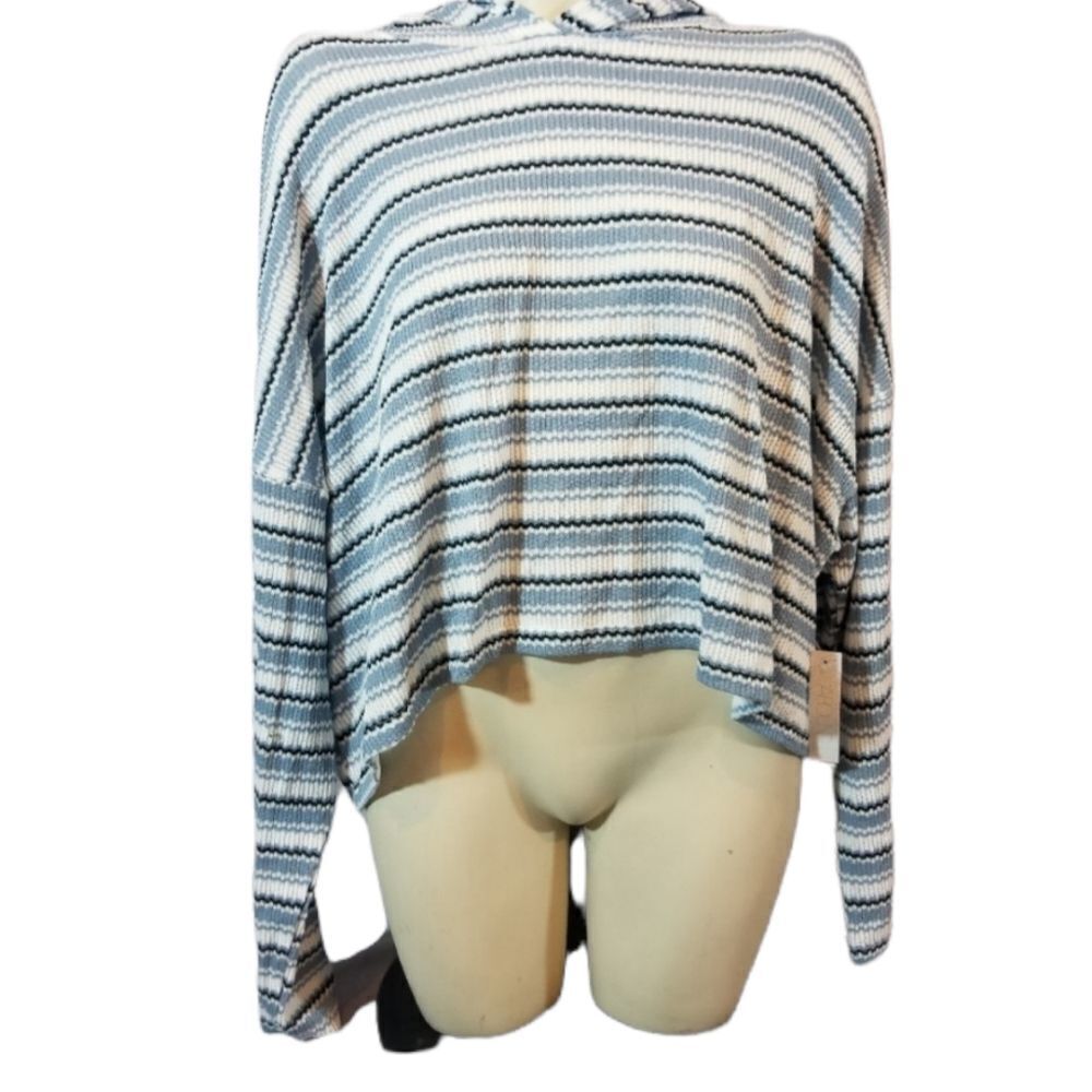 5/$25 Summer Sale!!! Abound Blue Striped Knit Pullover Hoodie Size XL